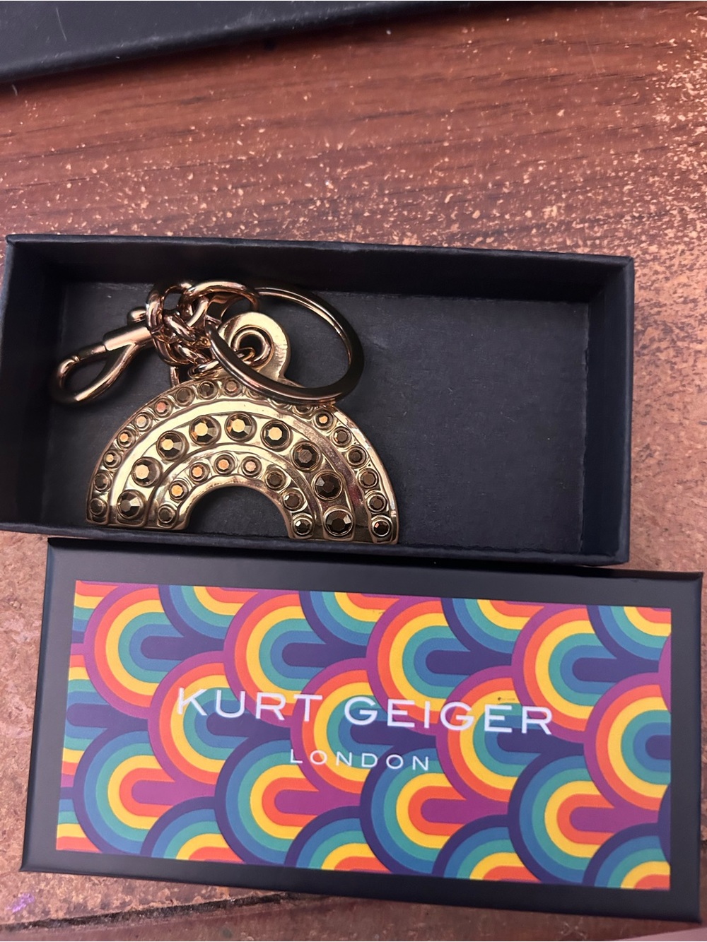Kurt Geiger rainbow keychain